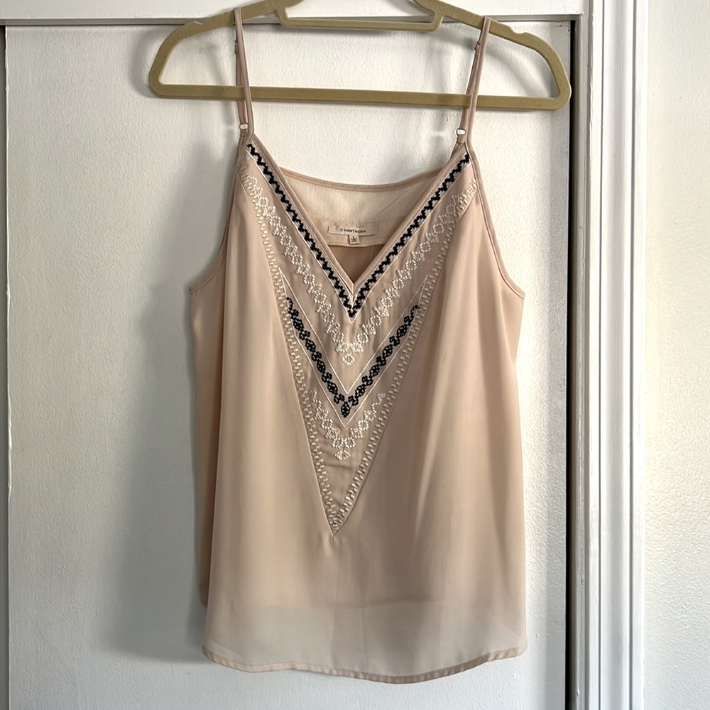 41 Hawthorn camisole ivory with black and white stitching